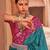 Blue ethnic motifs woven design zari silk blend banarasi saree
