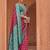 Pink pink & blue ethnic motifs woven design zari banarasi saree