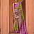 Olive olive green & purple geometric woven design zari banarasi saree