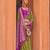 Olive olive green & purple geometric woven design zari banarasi saree