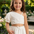 White cotton chikankari co-ord set for girl