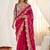 Magenta embellished floral mirror work  georgette designer saree