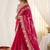 Magenta embellished floral mirror work  georgette designer saree