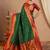 Green woven design zari silk blend paithani saree