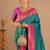 Teal woven design zari silk blend paithani saree