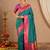 Teal woven design zari silk blend paithani saree