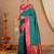 Teal woven design zari silk blend paithani saree