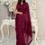 Burgundy embellished sequinned saree