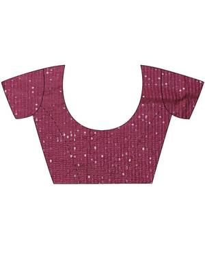 Burgundy embellished sequinned saree 5