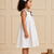 White cotton plain dress for girl