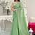 Green striped sequinned saree