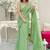Green striped sequinned saree
