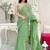 Green striped sequinned saree