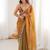 Gold embellished zari satin heavy work saree