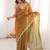 Gold embellished zari satin heavy work saree