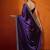 Purple embellished beads and stones satin saree