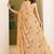 Orange abstract printed pure georgette ready to wear saree