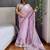 Lavender lavender floral embroidered organza saree
