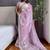 Lavender lavender floral embroidered organza saree