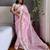 Pink pink & white floral embroidered organza saree