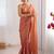 Rust embellished checked sequinned  chiffon saree