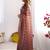 Purple woven design beads and stones  chiffon saree