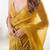 Mustard woven design beads and stones  chiffon saree