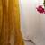 Mustard woven design beads and stones  chiffon saree