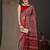 Red ethnic motifs printed art silk bhagalpuri saree