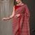 Red ethnic motifs printed art silk bhagalpuri saree
