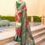Red ethnic motifs zari silk blend banarasi saree