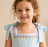 Blue cotton floral printed dress for girl
