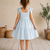 Blue cotton floral printed dress for girl