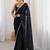 Black sequinned  georgette saree