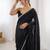 Black sequinned  georgette saree