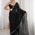 Black sequinned  georgette saree