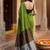 Green zari  cotton khadi saree