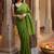 Green zari  cotton khadi saree