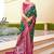 Green ethnic motifs zari silk blend banarasi saree