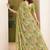Mehndi green abstract printed pure georgette ready to wear saree