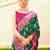 Green ethnic motifs zari silk blend banarasi saree