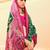 Green ethnic motifs zari silk blend banarasi saree