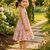 Multicolor cotton geometric printed dress for girl