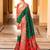 Green woven design zari silk blend designer banarasi saree