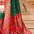 Green woven design zari silk blend designer banarasi saree