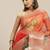 Red red & yellow floral organza saree