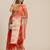 Red red & yellow floral organza saree