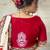 Off white ethnic motifs beads and stones block print saree