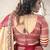 Red ethnic motifs beads and stones block print saree