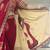 Red ethnic motifs beads and stones block print saree